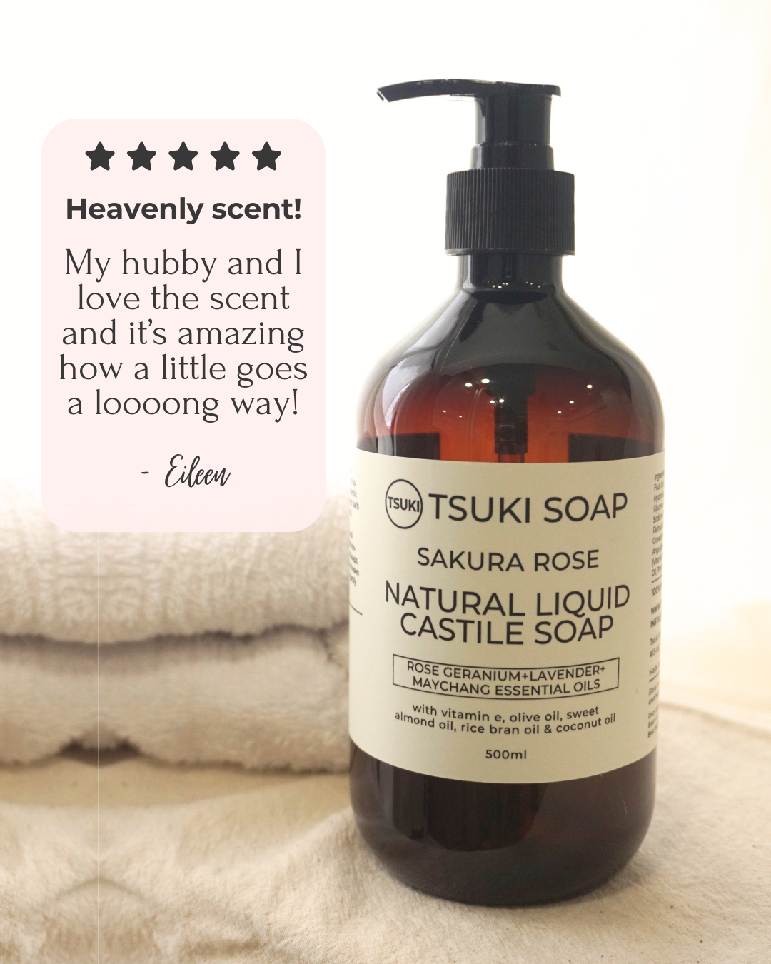 Sakura Rose - Handmade Natural Liquid Castile Soap