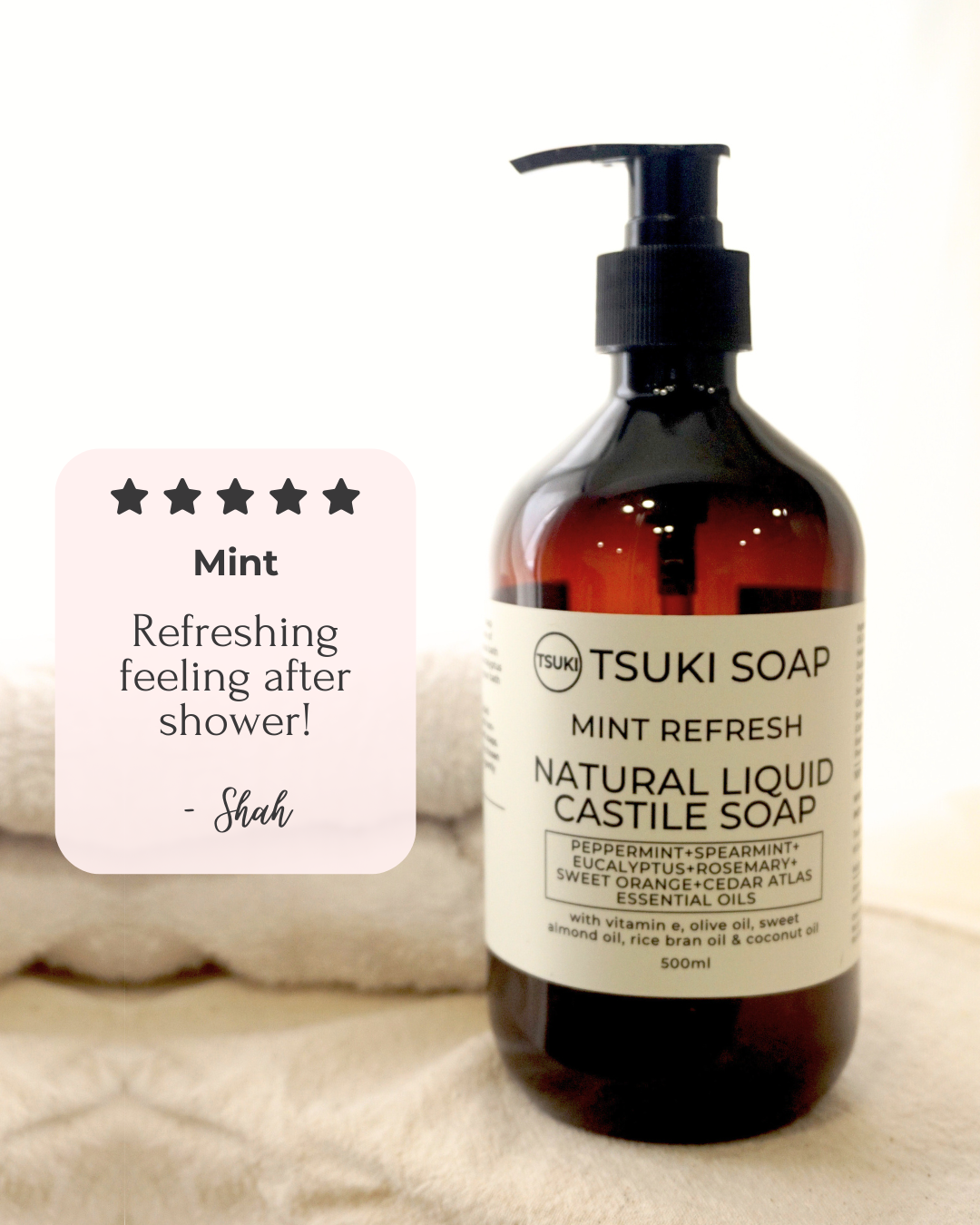Mint Refresh - Handmade Natural Liquid Castile Soap