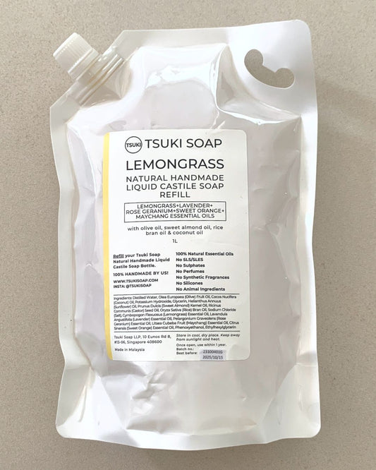 Lemongrass Liquid Castile Soap - 1L Refill