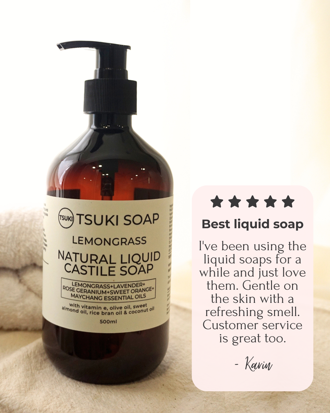 Lemongrass - Handmade Natural Liquid Castile Soap