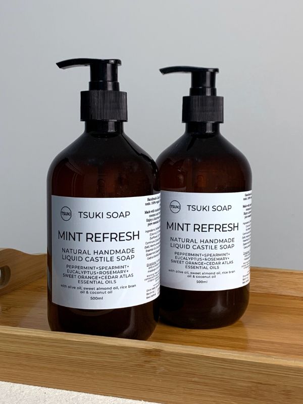 mint refresh liquid castile soap tray